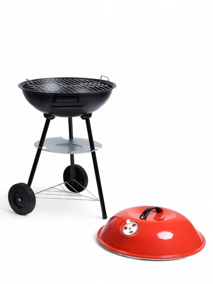 Барбекю с крышкой, на колёсах, d=44 см, h=65 см
