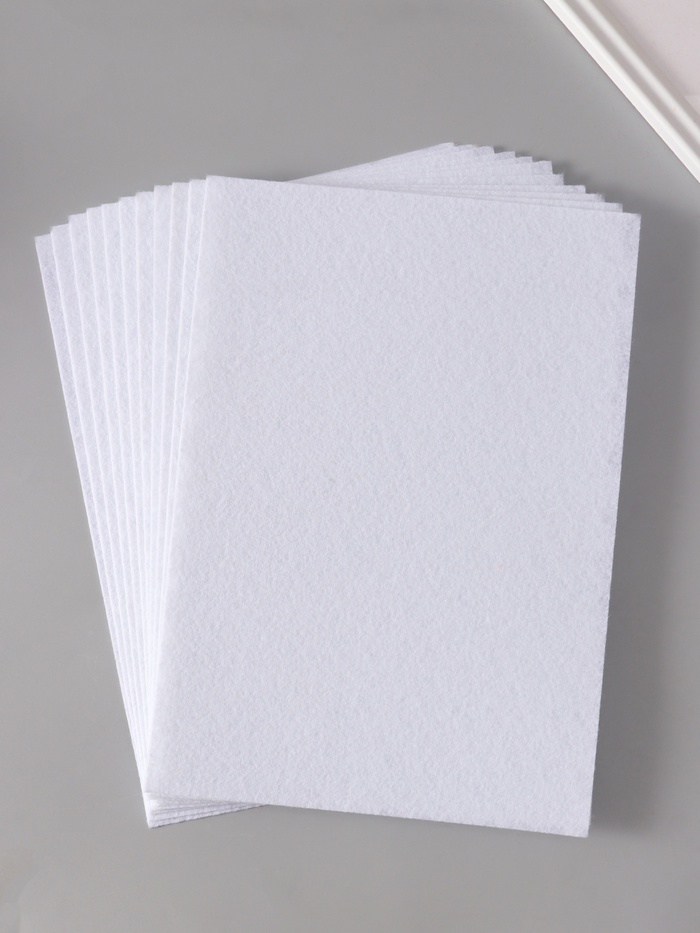 Фетр жесткий 1 мм, «Белоснежный», набор 10 листов, формат А4