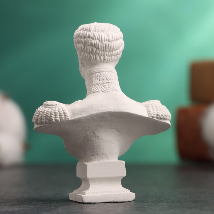 Бюст «Император Александр I», фигурка гипс, белый, 5×2×6.5 см