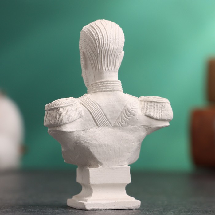 Бюст «Император Николай II», фигурка гипс, белый, 4.5×2.5×6.5 см
