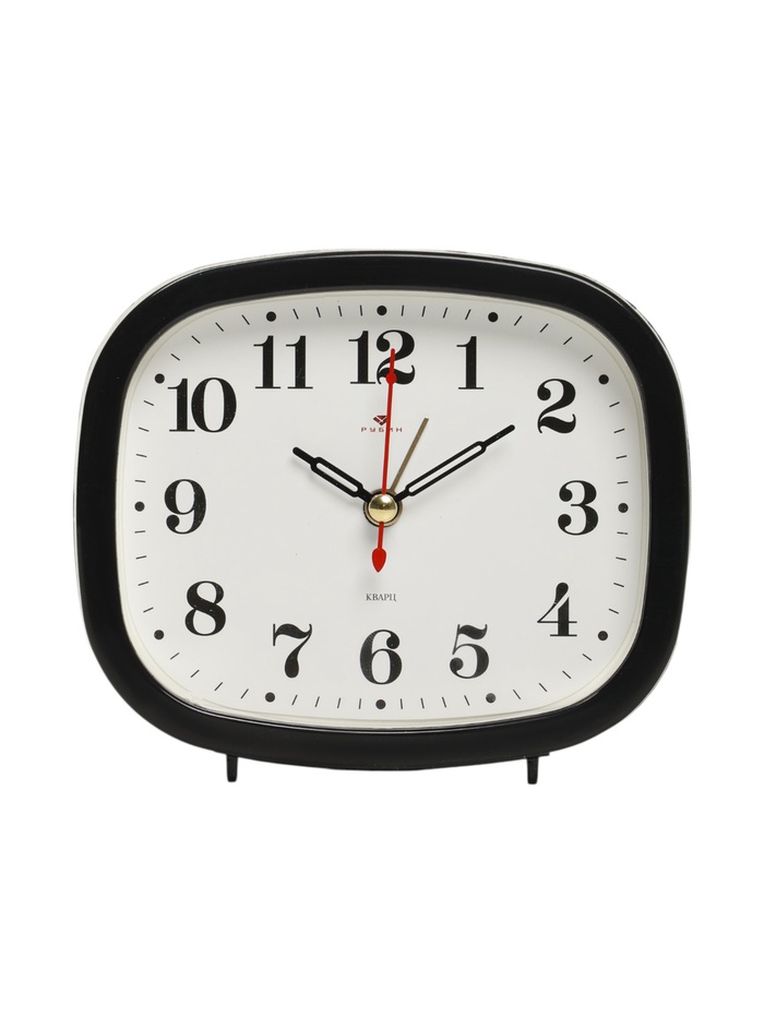 Будильник-часы настольные «Классика», 12.5×10.5 см, от батарейки АА, чёрный