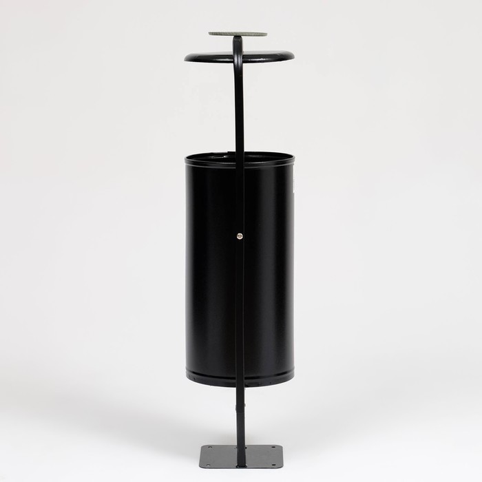 Урна для мусора «Сатурн», уличная, с пепельницей, 28 л, 104×31×26.5 см, бак 0.6 мм, чёрная