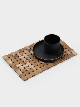 Коврик из тикового дерева, 30×20×0.7 см