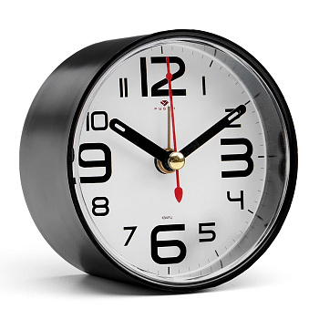 Будильник-часы настольные «Классика», 8×8 см, от батарейки АА, чёрный