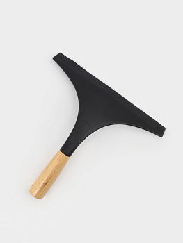 Водосгон Доляна Meli, бамбуковая ручка, 23×23 см, чёрный