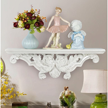 Декор настенный с полкой TAKE IT EASY «Ажурная», панно, 15.2×45.5 см, белая