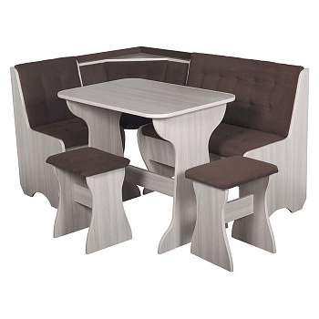 Кухонный уголок «КУ-1Л4 Т31», со столом, с табуретами, цвет шимо светлый/коричневый