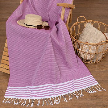 Полотенце - пештемаль пляжное Waffle, 100×180 см, хлопок 100 %, розовое