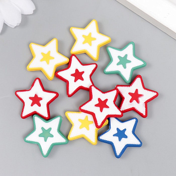 Акриловая бусина для рукоделия и плетения «Арт Узор. Звёздочки», 0.4×2.3×2.3 см, МИКС