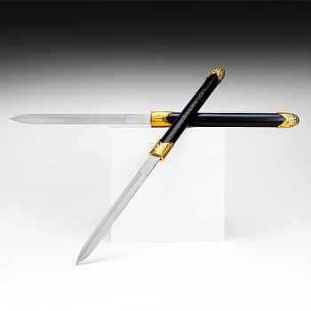 Макет оружия «Сувенирные мечи парные 2в1. Китайские», 51 см, чёрный с золотом