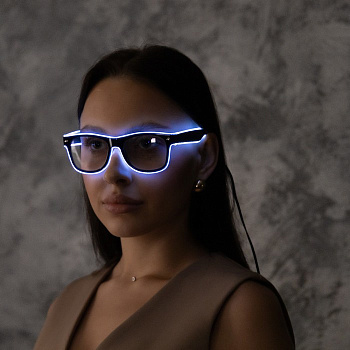 Светодиодные очки «Классика», 14.5×5.2×14 см, батарейки ААx2 (нет в комплекте), 3 режима, свечение белое