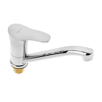 Cмеситель для кухни Accoona A4261, однорычажный, с гайкой, силумин, хром