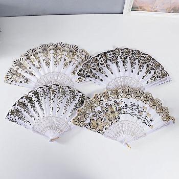 Веер складной «Греция», пластик, текстиль, 22 см, МИКС