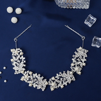 Аксессуар для волос «Леона», бабочки, 26 см, серебро