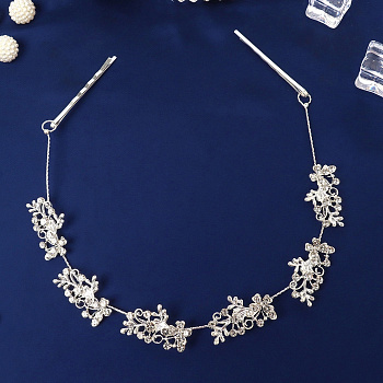 Аксессуар для волос «Джуди», бабочки веточки, 26 см, серебро