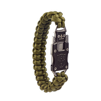 Браслет паракорд с ножом, хаки, 25 см