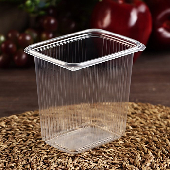 Контейнер одноразовый «Южуралпак», КР-12, пластик, 500 мл, 11.2×8.6×10.5 см, прозрачный