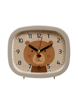 Будильник «Медвежонок», плавный ход, 12.5×10.5 см, бежевый