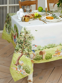Набор кухонный «Этель» Family picnic: скатерть 150×220 см ± 3 см с ВГМО, салфетки 40×40 см - 12 шт., 100% хлопок