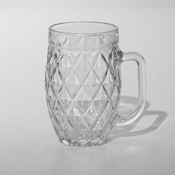 Пивная кружка «Линза/Ромб», 500 мл, стекло, МИКС