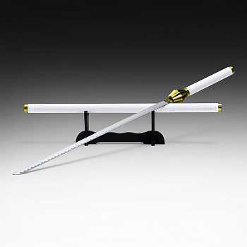 Макет оружия «Сувенирная катана на подставке. Пачи», 100 см, белая с золотом