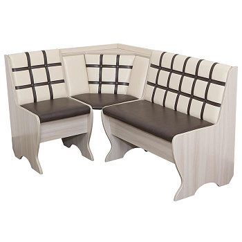 Кухонный уголок «КУ-19 Л», категория 1, без стола, 1030×540×830 мм, цвет ясень шимо светлый бежевый/коричневый