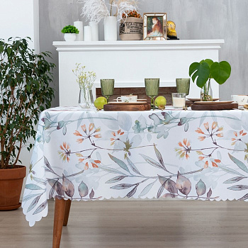 Скатерть «Доляна. Акварельные листья», 145×110 см