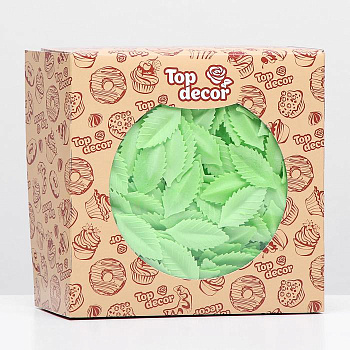 Вафельный «Лист розы», малый, светло - зеленый, 1000 шт.