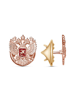 Значок «Герб РФ» Георгий Победоносец, малый, розовое золочение