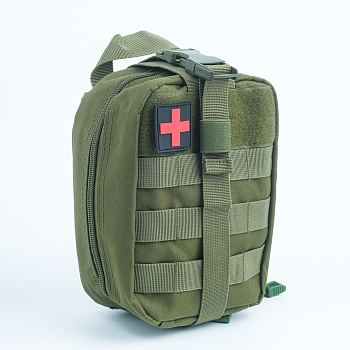 Аптечка тактическая-подсумок, отрывная, 15×20 см, зелёная
