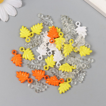 Декор для творчества «Листья. Жёлтый, оранж, белый и прозрачный», набор 20 г, 2.2×1.4×0.4 см