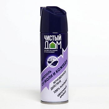 Аэрозоль от насекомых «Чистый дом», от моли и кожееда, с ароматом цветов, 150 мл