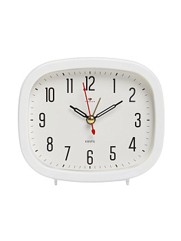 Будильник-часы настольные «Классика», 12.5×10.5 см, от батарейки АА, белый