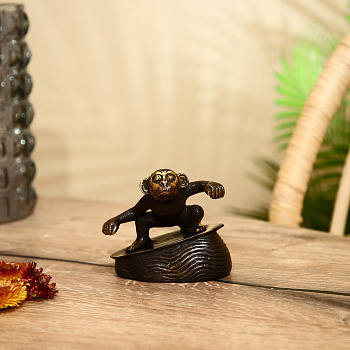 Сувенир «Обезьяна», бронза, 11×9.5 см
