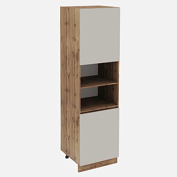 Шкаф пенал для кухни «Ника», 600×576×2132 мм, бежевый софт МДФ, дуб вотан