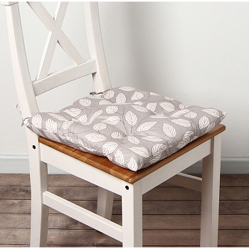 Подушка на стул «Этель. Листья», 40×40 см, серая