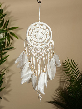 Ловец снов «Белый цветочек», 12×50 см