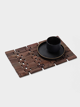 Коврик из тикового дерева, 30×20×0.7 см