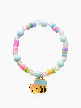 Браслет детский «Выбражулька. Пчелка с бусинами», d=6 см, разноцветный