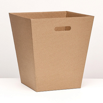 Дно для сборной коробки, для больших букетов, трапеция, бурая, 27×38×42 см