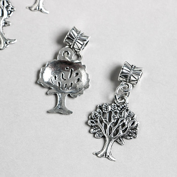 Бейл с подвеской металл для творчества «Дерево», серебро, 3.4 см