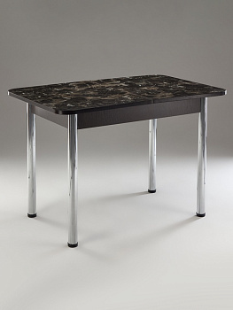 Стол кухонный раздвижной, 1100(1500)×700×775 мм, цвет венге/мрамор королевский