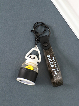 Брелок - фонарик для ключей на кольце с карабином, ремешком «Панда-лампа», 3.2×3.2×21 см