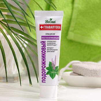 Крем для ног «Весна», подорожниковый, восстанавливающий, 40 мл