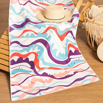 Полотенце пляжное «Этель. Волны» 75×140 см, микрофибра