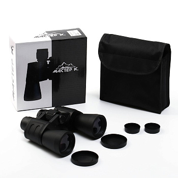 Бинокль «Охотник» Мастер К, 10×50, с чехлом, чёрный