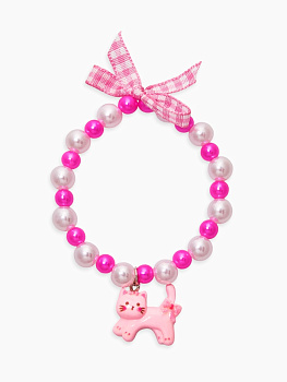 Браслет детский «Выбражулька. Котик, бант», белый, розовый