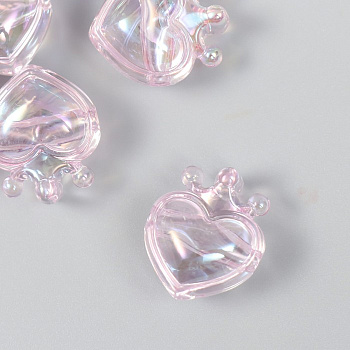 Бусина для рукоделия и плетения «Арт Узор. Сердечко с короной сиреневое», пластик, 2.1×1.4×2.5 см