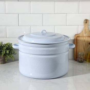 Бак эмалированный, 25 л, d=38, с крышкой, без декора, МИКС