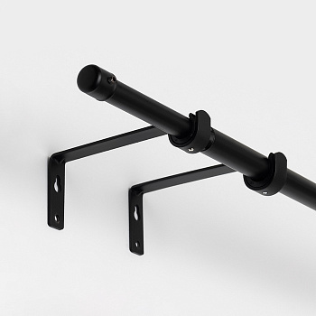 Карниз однорядный кованый, 160-300 см, телескопический, металл, чёрный